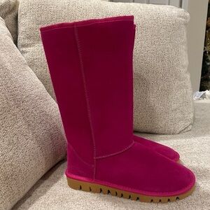 NEST FOOTWEAR Hot Pink Suede Pull-On Boot Size 8